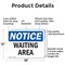 Signmission Waiting Area, 18 in W x Rectangle, Aluminum OS-2PACK-NS-A-1218-L-18891 - alternate 7